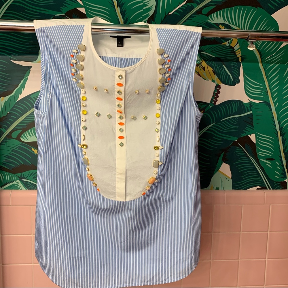 J.Crew 6, classic stripe with decoration, blouse